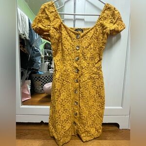 Abercrombie and Fitch yellow lace dress